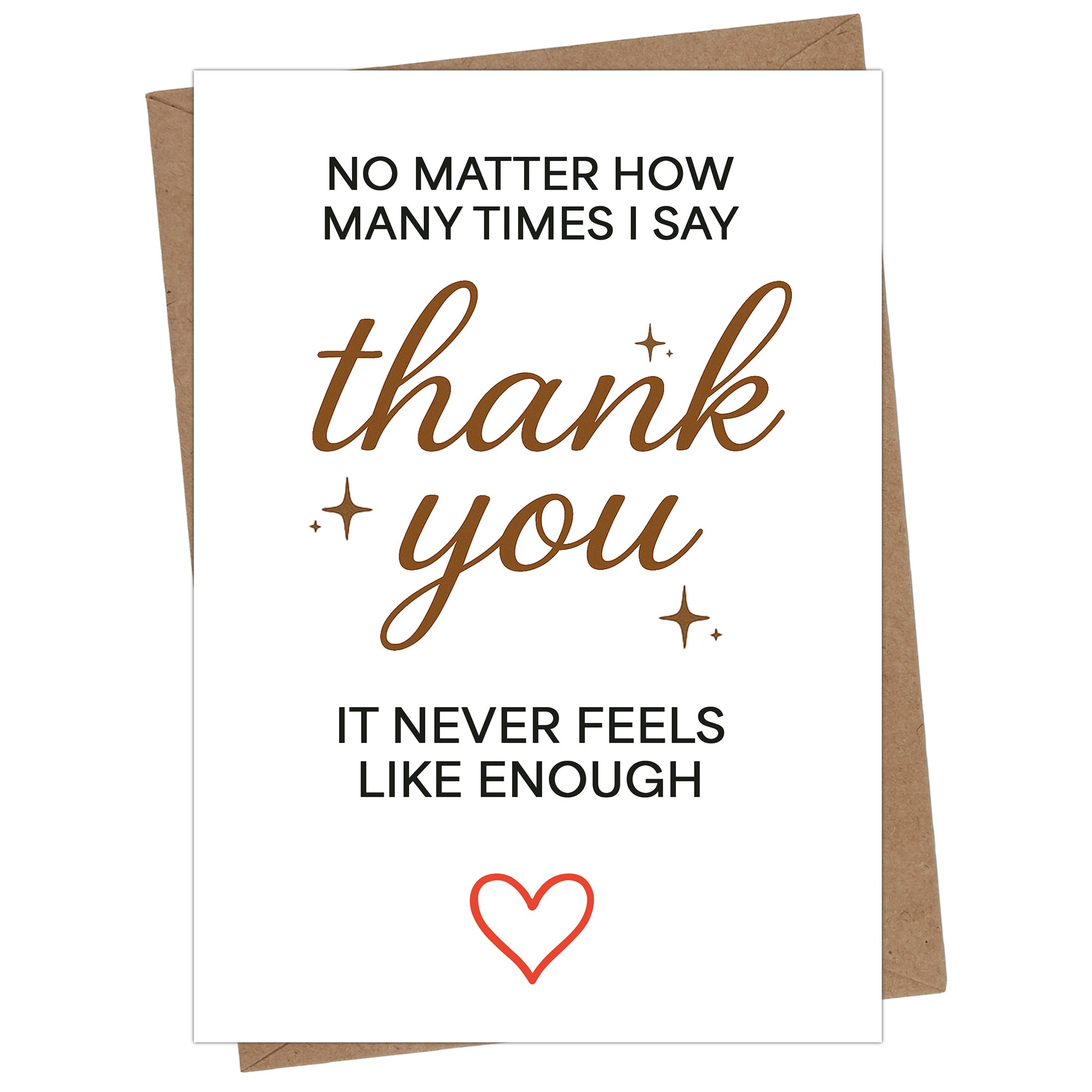 Cheerin Never Enough Thank You Card with Envelope