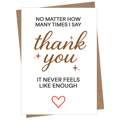 Cheerin Never Enough Thank You Card with Envelope