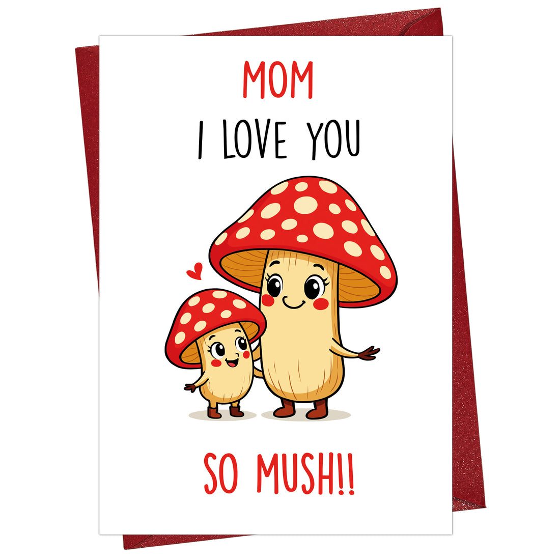 Cheerin Funny Mothers Day Card for Mom – Cute I Love You Card for Mum with Envelope from Daughter and Son