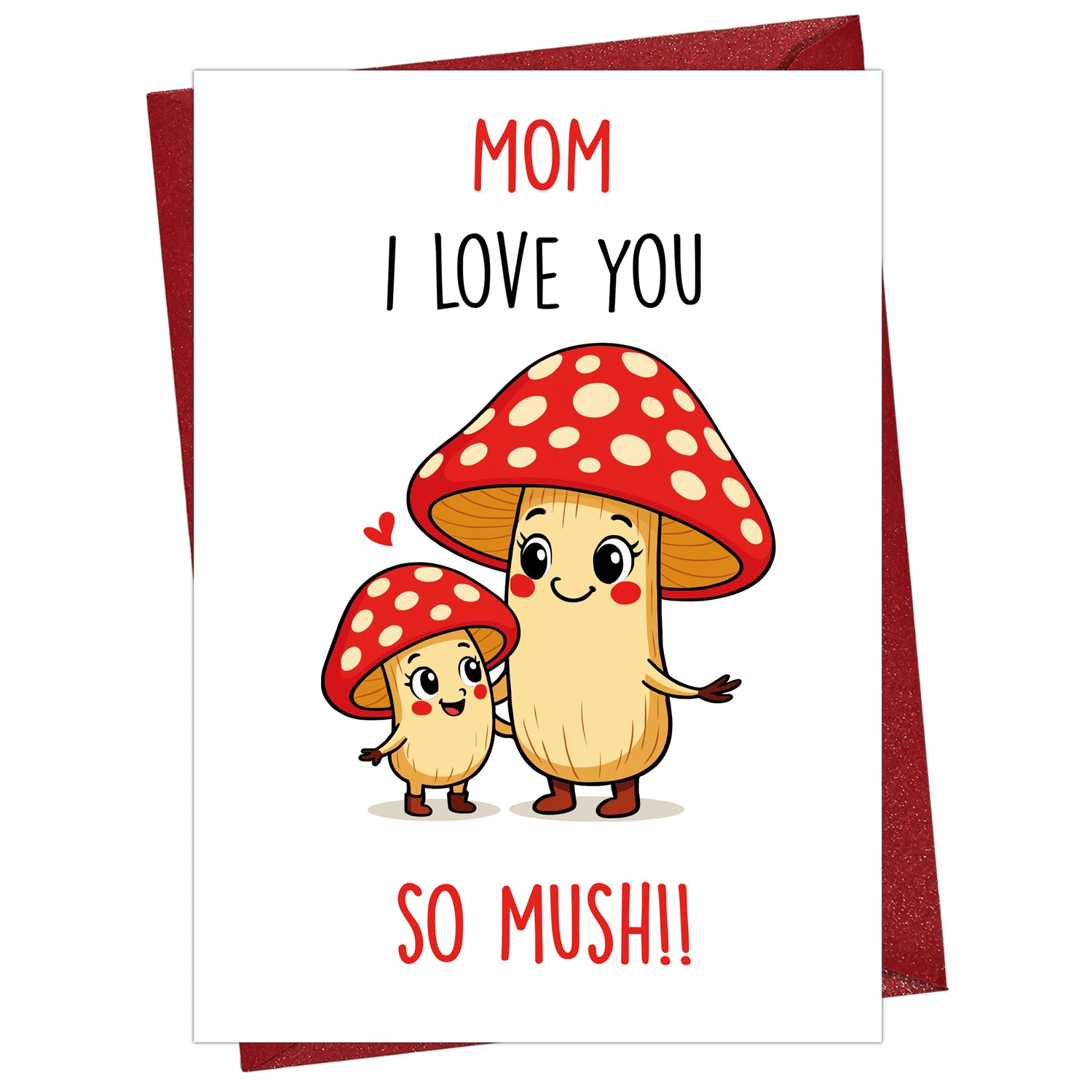 Cheerin Funny Mothers Day Card for Mom – Cute I Love You Card for Mum with Envelope from Daughter and Son