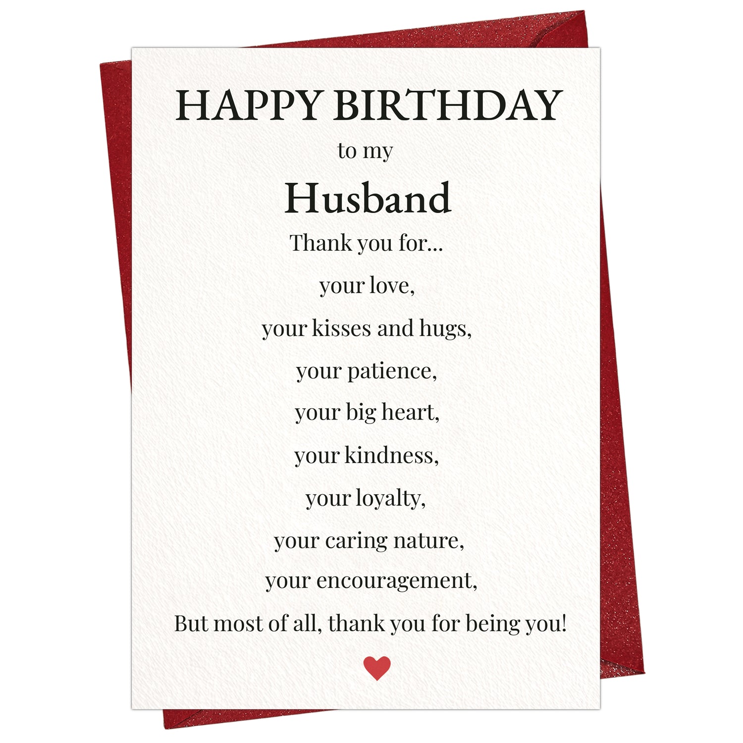 Cheerin Birthday Cards for Husband with Envelope - Romantic Birthday Cards