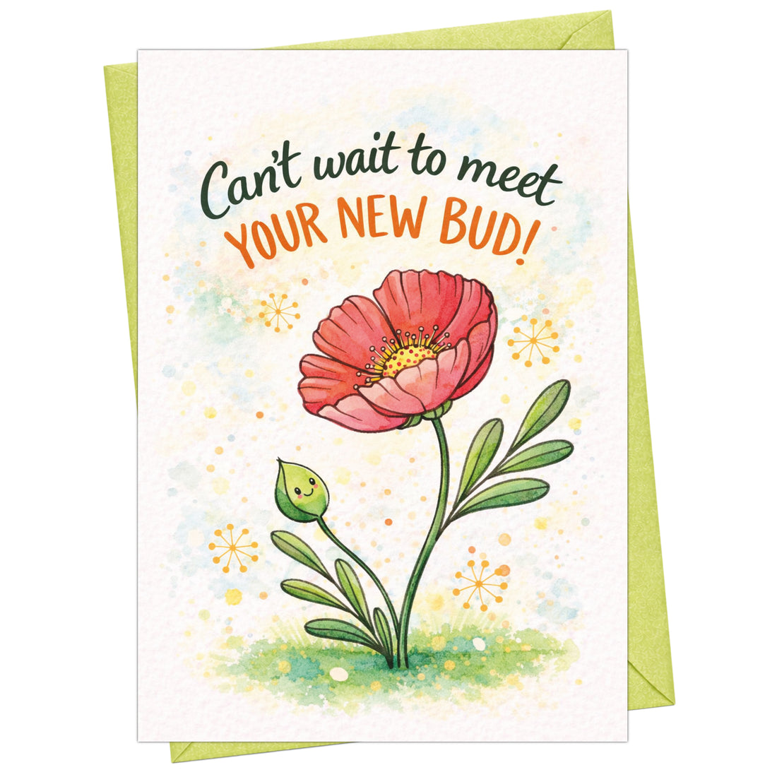 Baby Shower Card with Envelope - Cute Baby Cards Congratulations for Girl or Boy