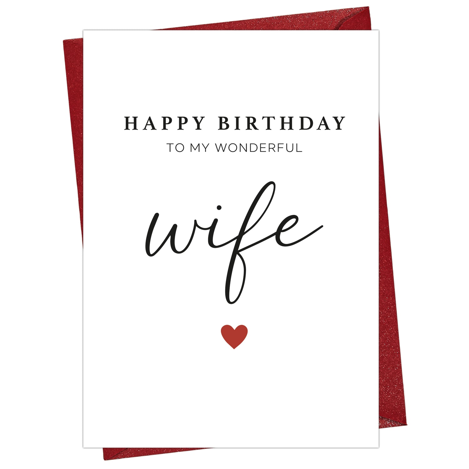 Cheerin Happy Birthday Card for Wife with Envelope - Romantic Birthday Cards for Wife from Husband