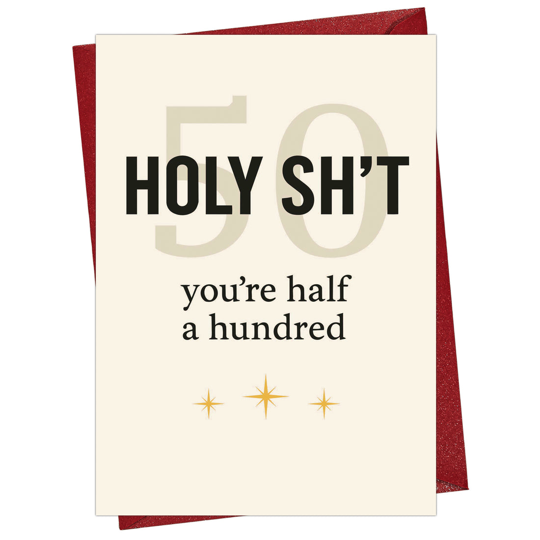 Cheerin Funny 50th Birthday Card with Envelope - Humorous &