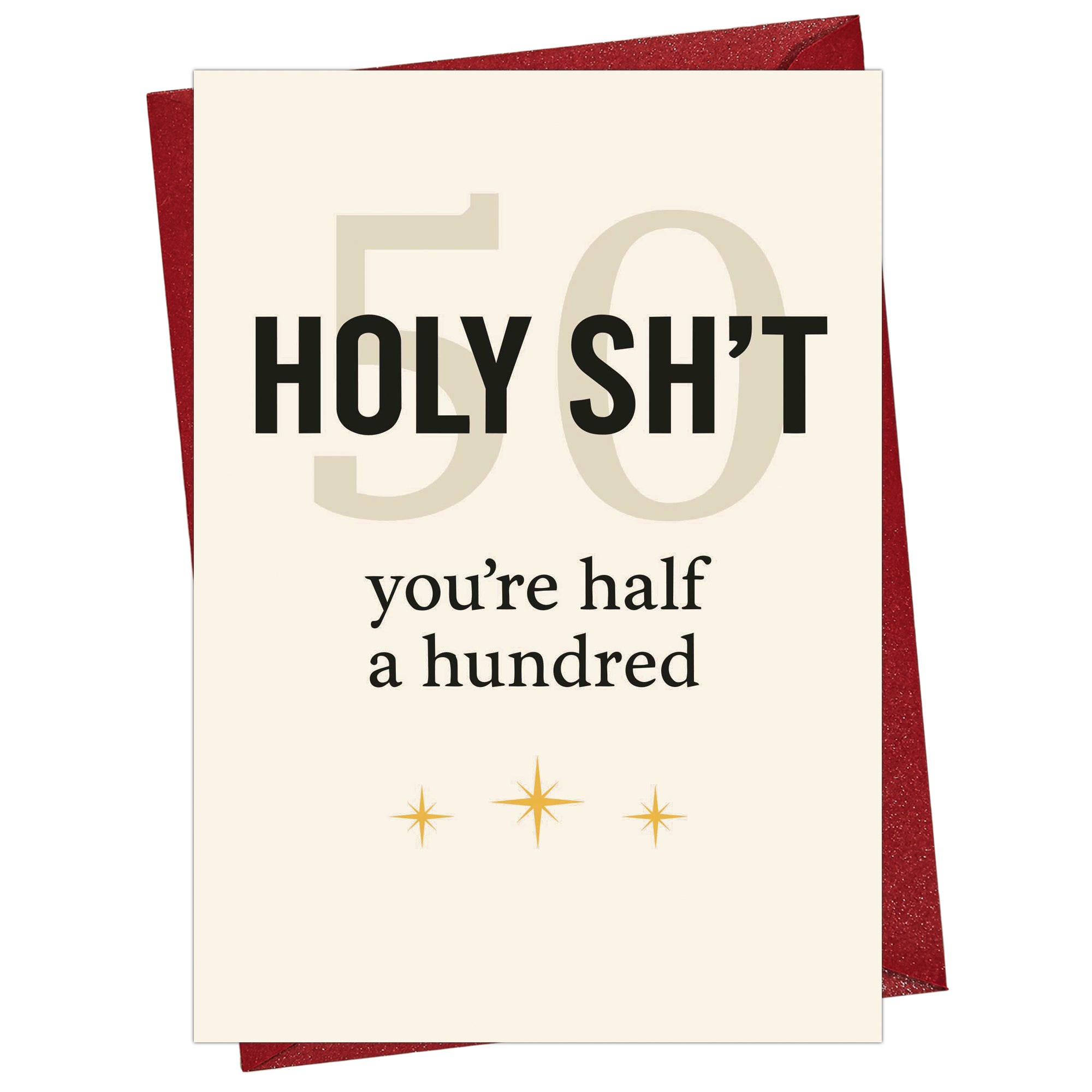 Cheerin Funny 50th Birthday Card with Envelope - Humorous &