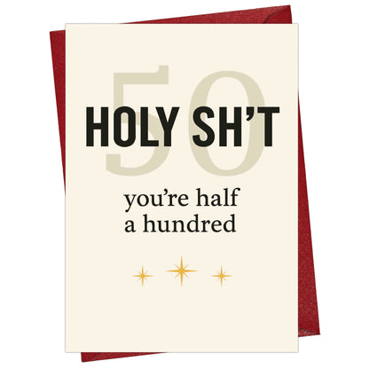 Cheerin Funny 50th Birthday Card with Envelope - Humorous &