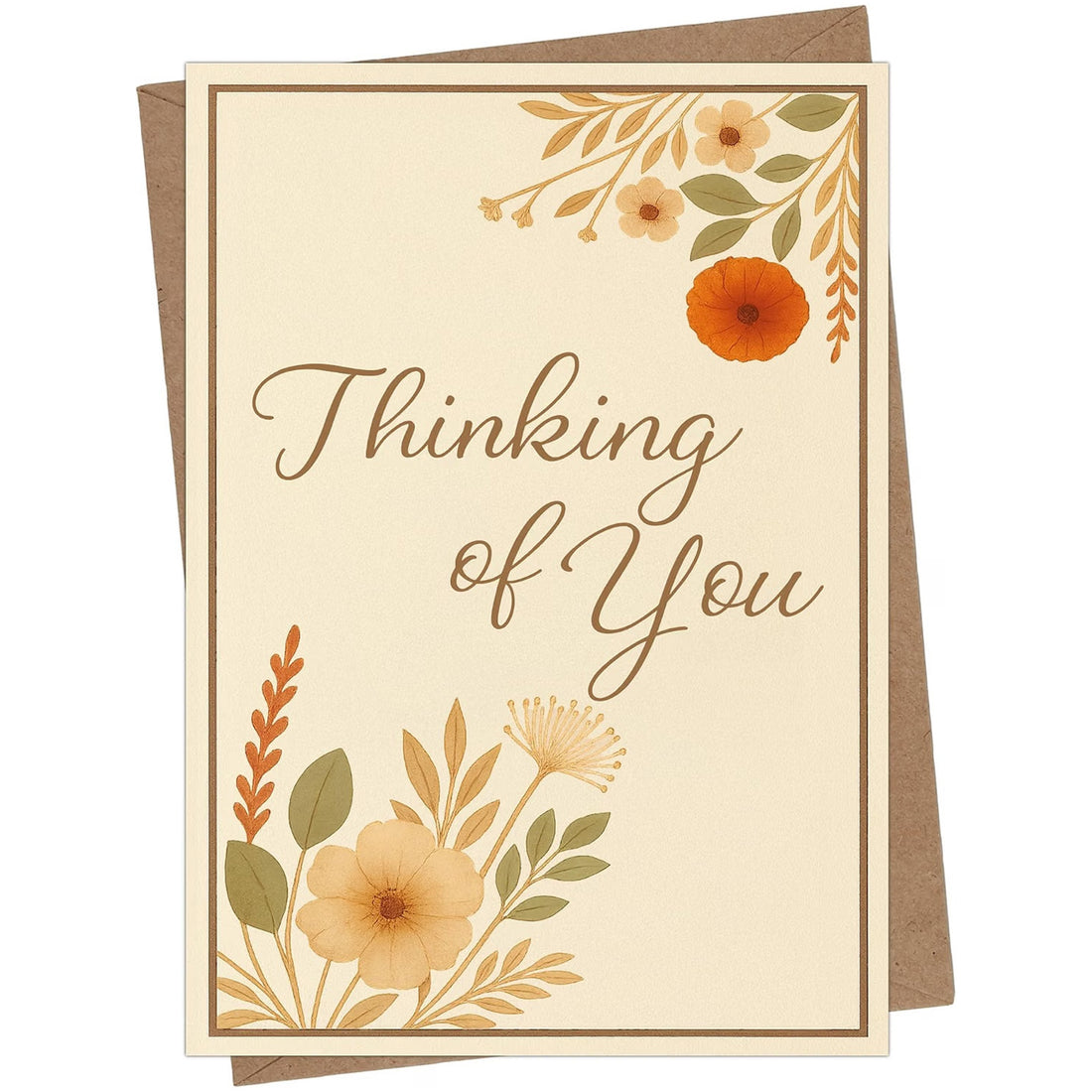 Thinking of You Floral Greeting Card - front cover