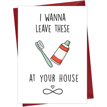 Cheerin Toothbrush and Toothpaste Love Card — front cover and envelope