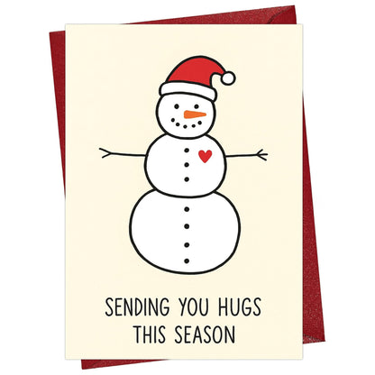 Snowman Christmas Card with Red Envelope - front cover