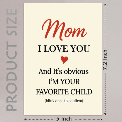 Cheerin Funny Mothers Day Card for Mom – Hilarious I Love You Card for Mum with Envelope from Daughter and Son