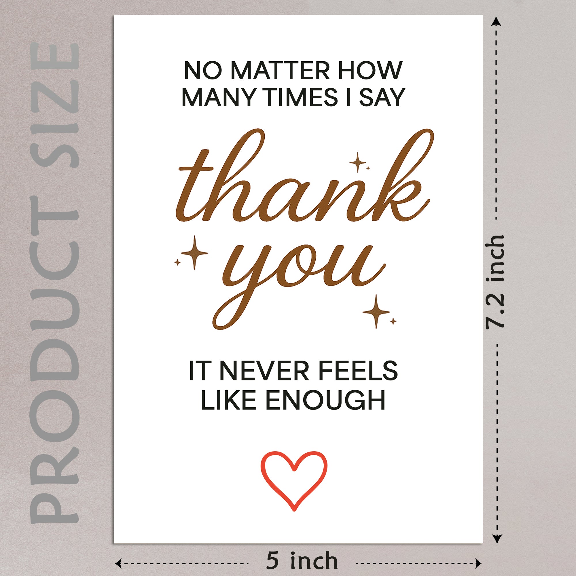 Cheerin Never Enough Thank You Card with Envelope