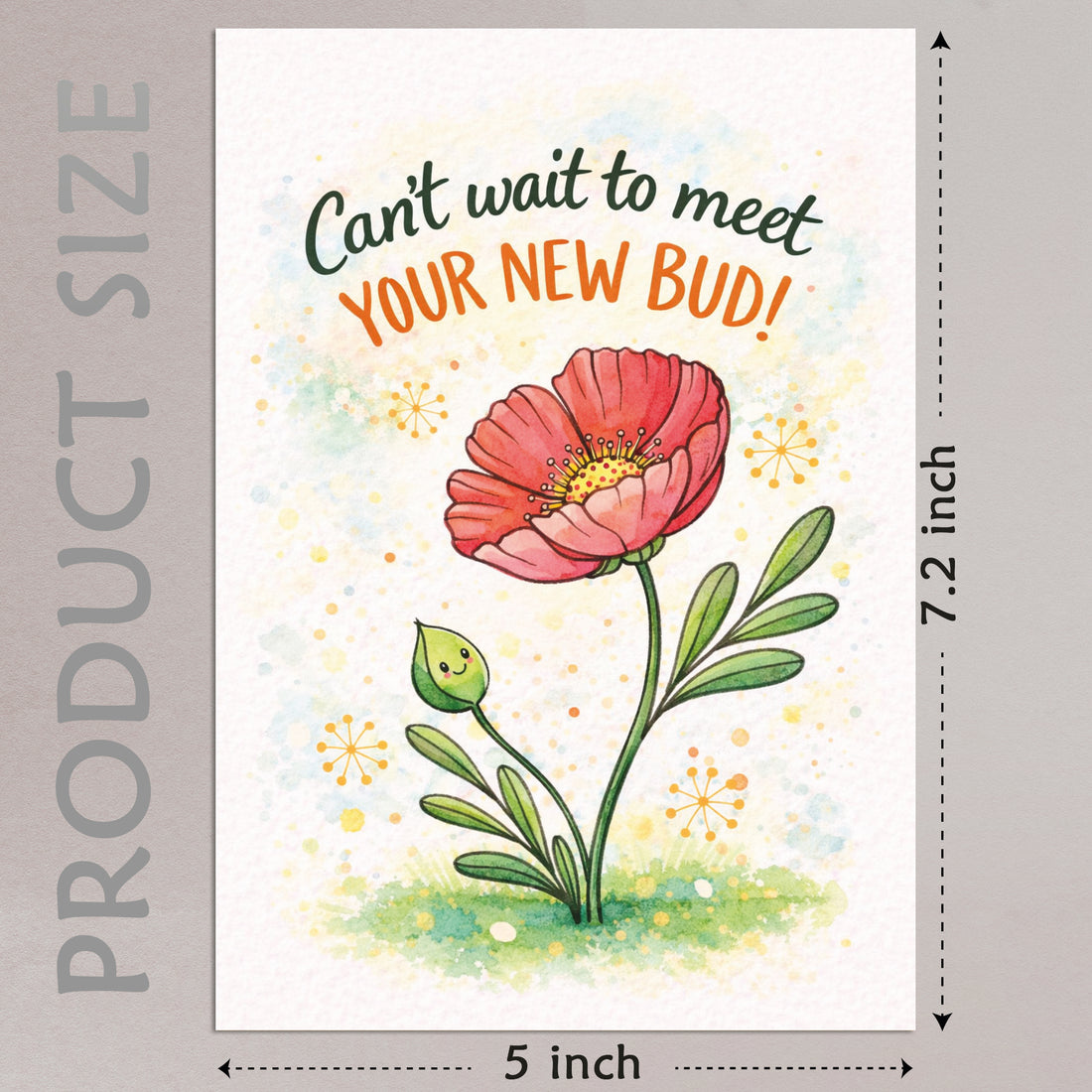 Baby Shower Card with Envelope - Cute Baby Cards Congratulations for Girl or Boy