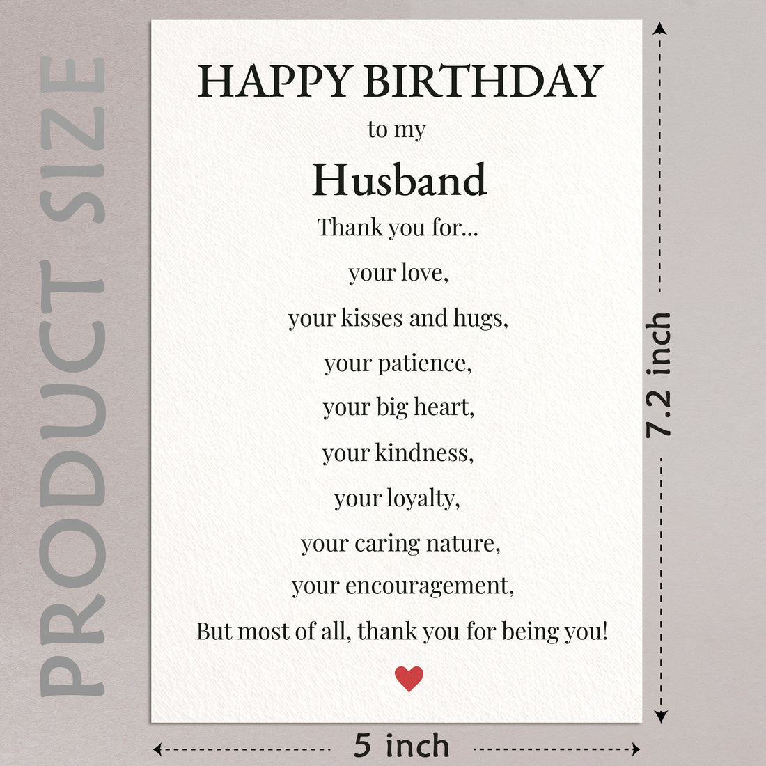 Cheerin Birthday Cards for Husband with Envelope - Romantic Birthday Cards