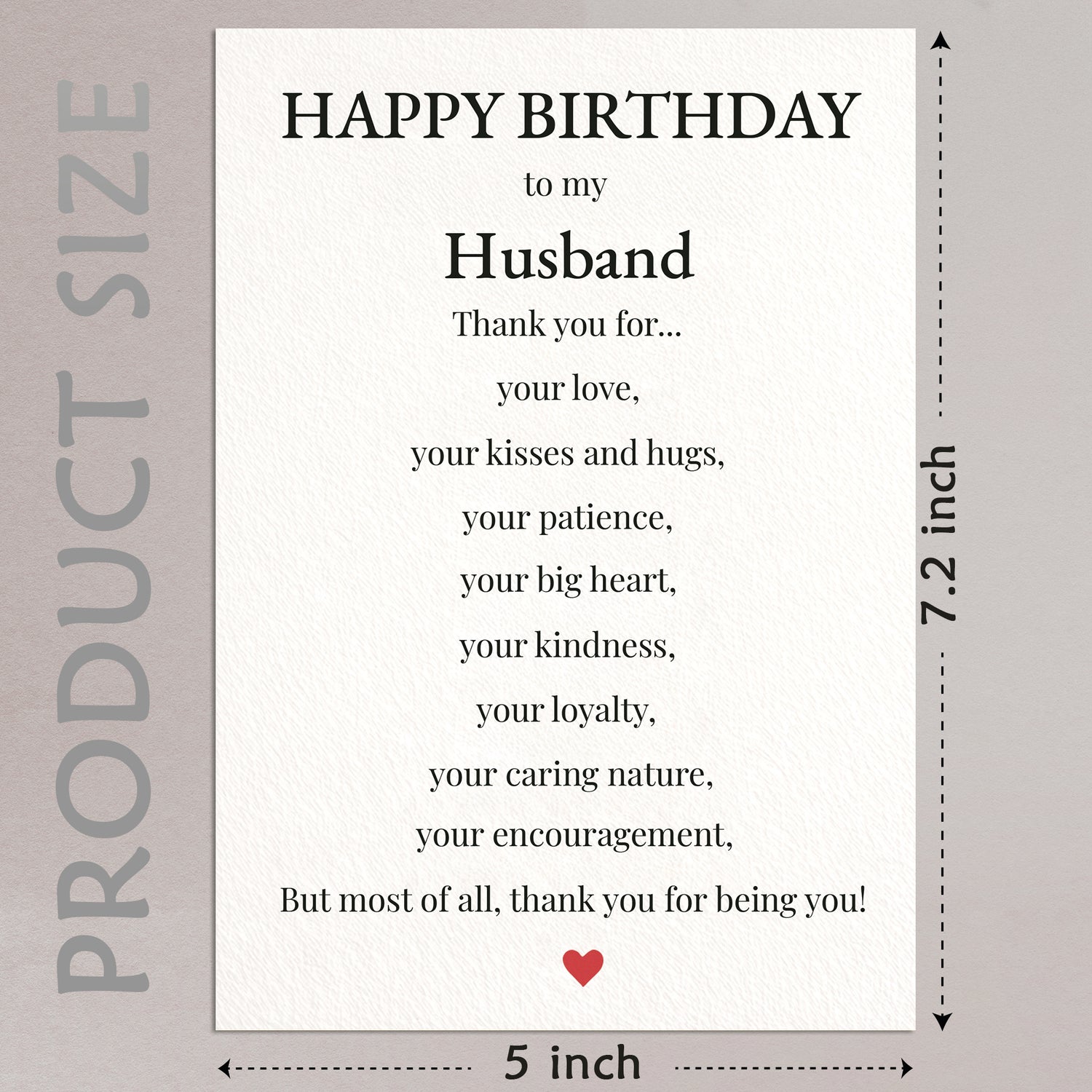Cheerin Birthday Cards for Husband with Envelope - Romantic Birthday Cards