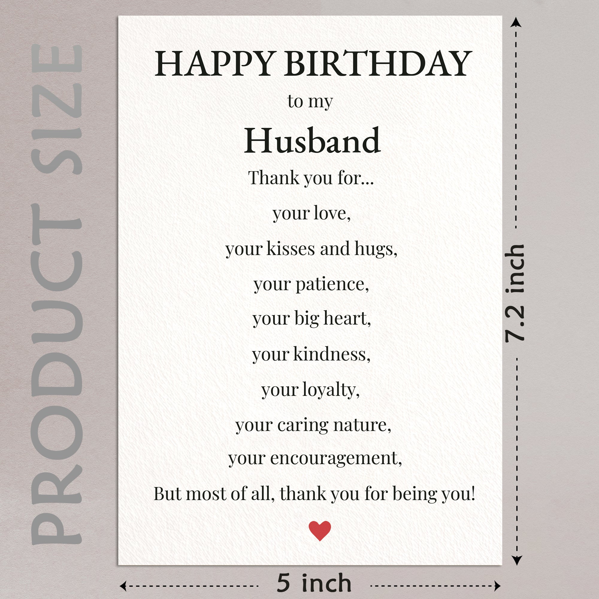 Cheerin Birthday Cards for Husband with Envelope - Romantic Birthday Cards