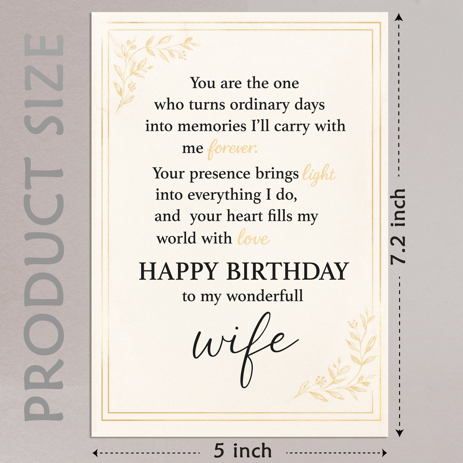 Cheerin Birthday Cards for Wife with Envelope - Romantic Birthday Cards for Wife from Husband