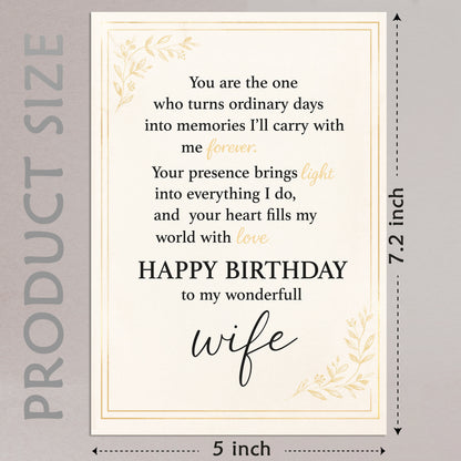 Cheerin Birthday Cards for Wife with Envelope - Romantic Birthday Cards for Wife from Husband