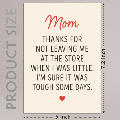 Cheerin Funny Mothers Day Card for Mom – Hilarious Thank You Card for Mum with Envelope from Daughter and Son