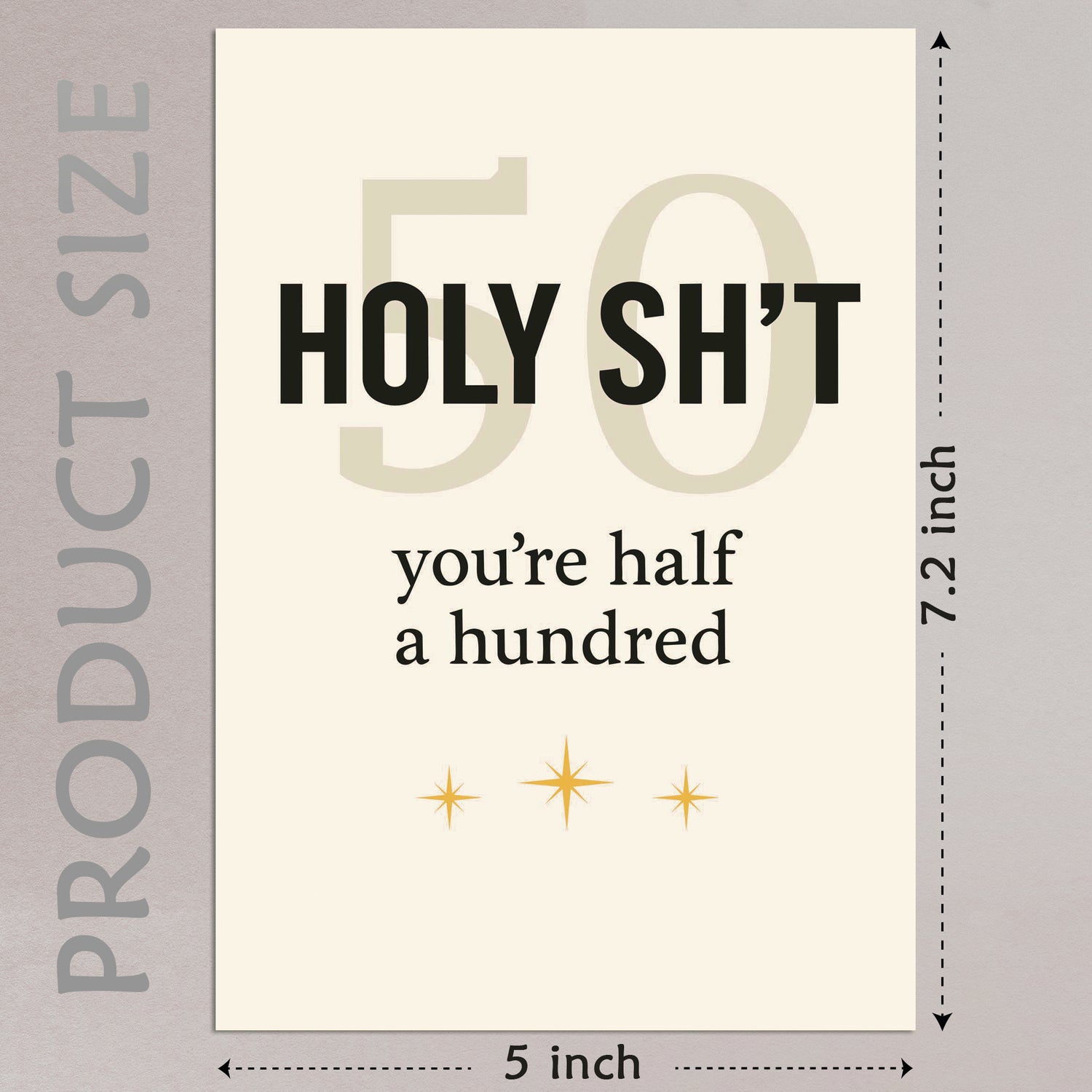 Cheerin Funny 50th Birthday Card with Envelope - Humorous &