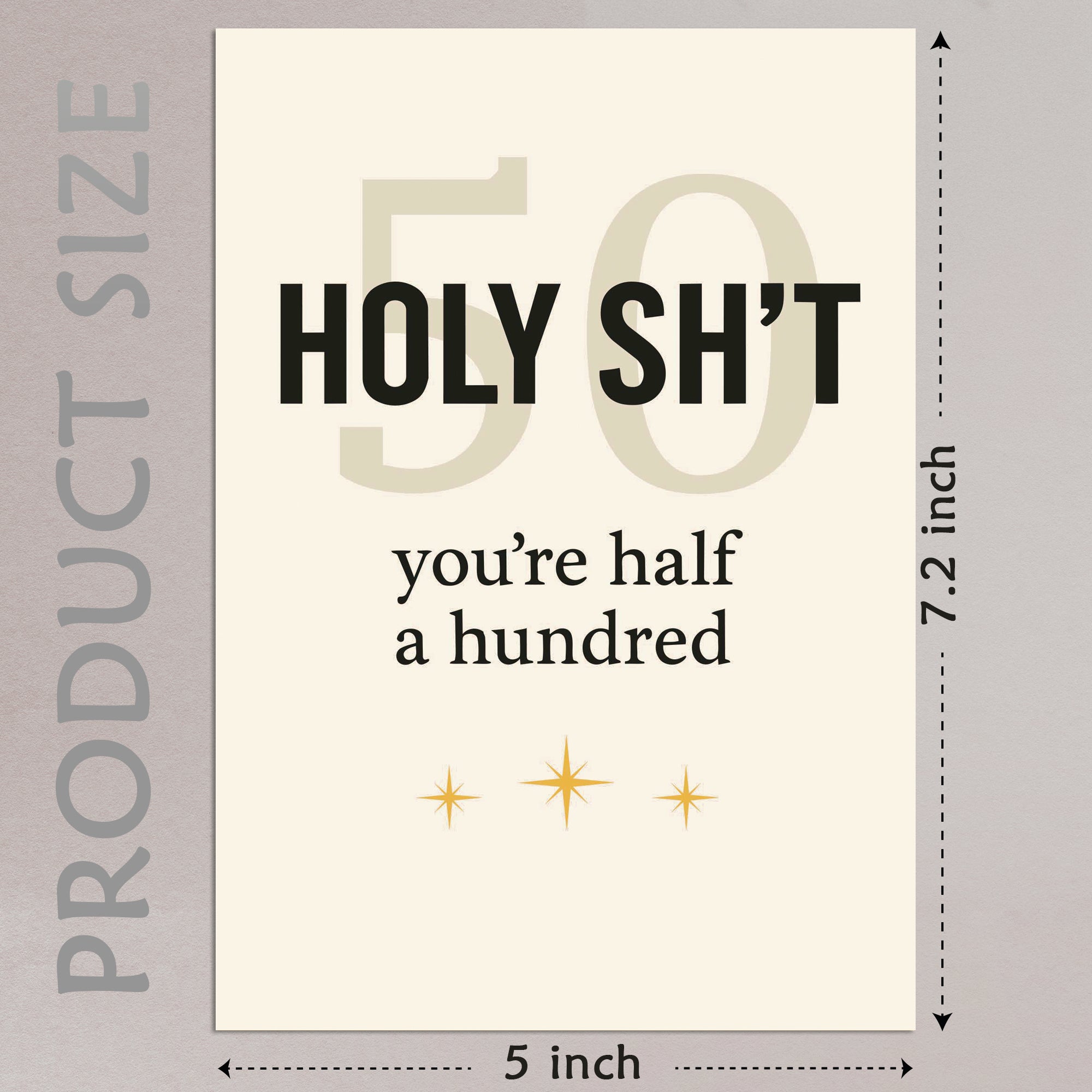 Cheerin Funny 50th Birthday Card with Envelope - Humorous &