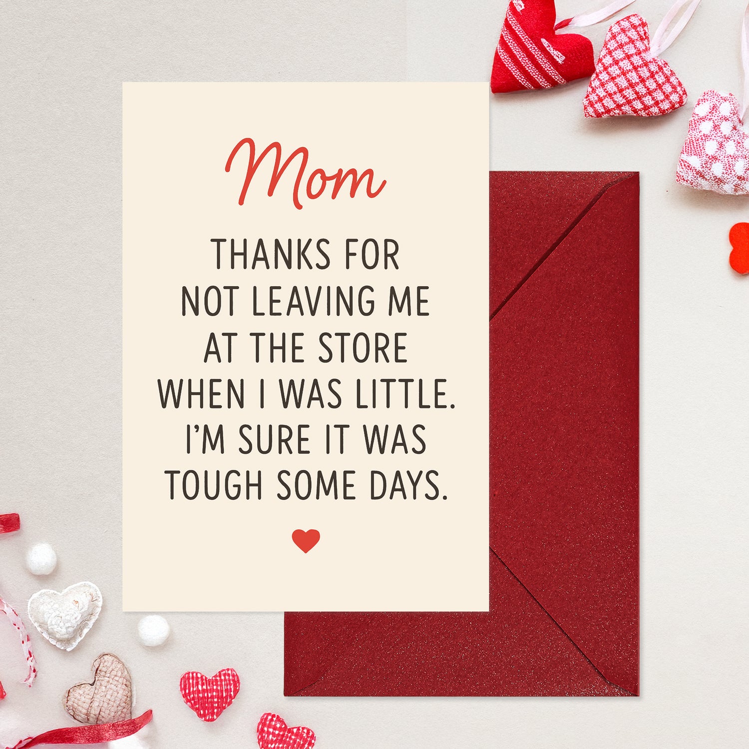 Cheerin Funny Mothers Day Card for Mom – Hilarious Thank You Card for Mum with Envelope from Daughter and Son