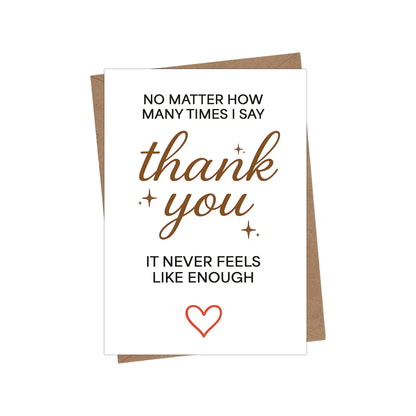 Thank You Card with Kraft Envelope, Blank Inside - front cover