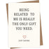 Funny Family Greeting Card with Kraft Envelope — front cover and envelope