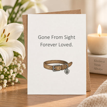 Cheerin Pet Collar Sympathy Cards — card in a gift setting