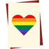 Rainbow Heart Pride Love Greeting Card — front cover and envelope