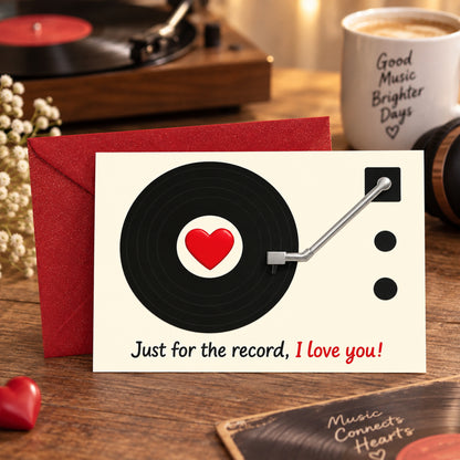Funny I Love You Card with Red Envelope — card in a gift setting
