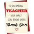 Teacher Appreciation Thank You Card with Red Envelope — front cover and envelope