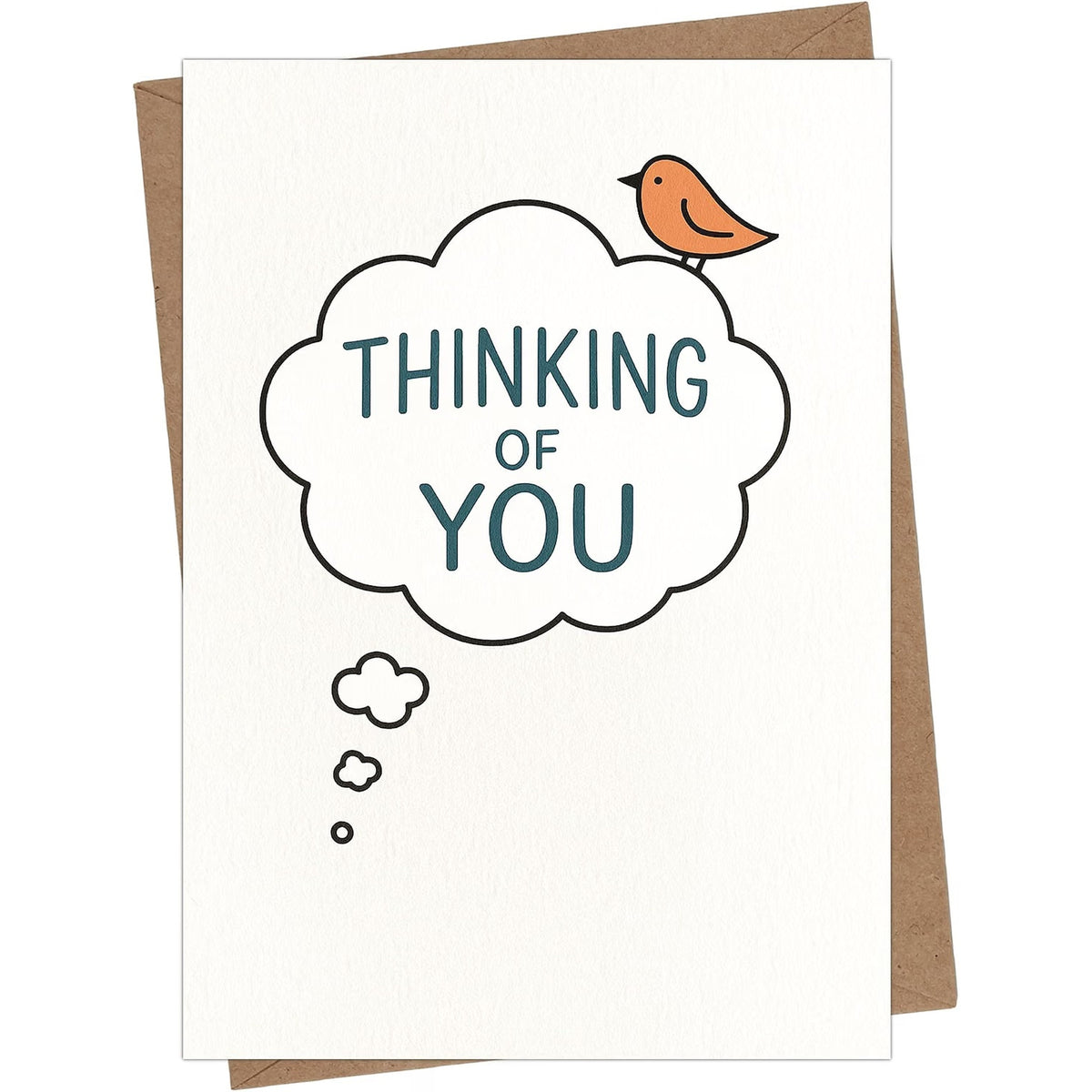 Thinking of You Greeting Card with Kraft Envelope — front cover and envelope