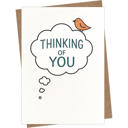 Thinking of You Greeting Card with Kraft Envelope — front cover and envelope