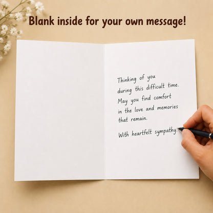 Thinking of You Greeting Card with Kraft Envelope — card interior and message example