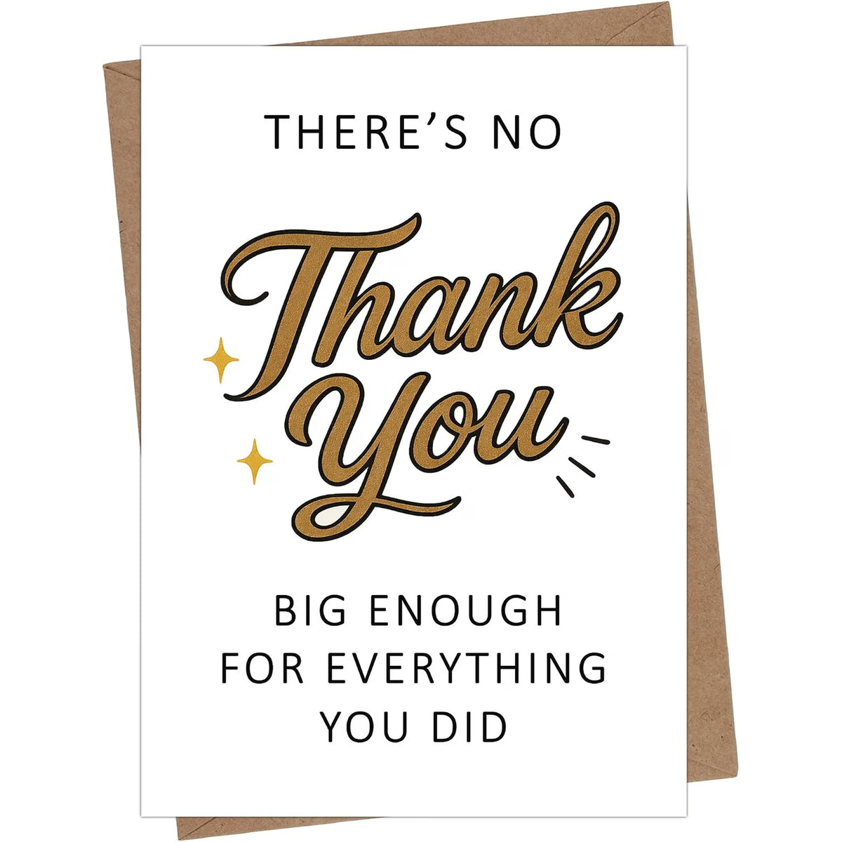 Thank You Card with Kraft Envelope - Blank Inside — front cover and envelope