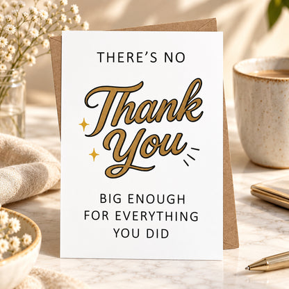 Thank You Card with Kraft Envelope - Blank Inside — card in a gift setting