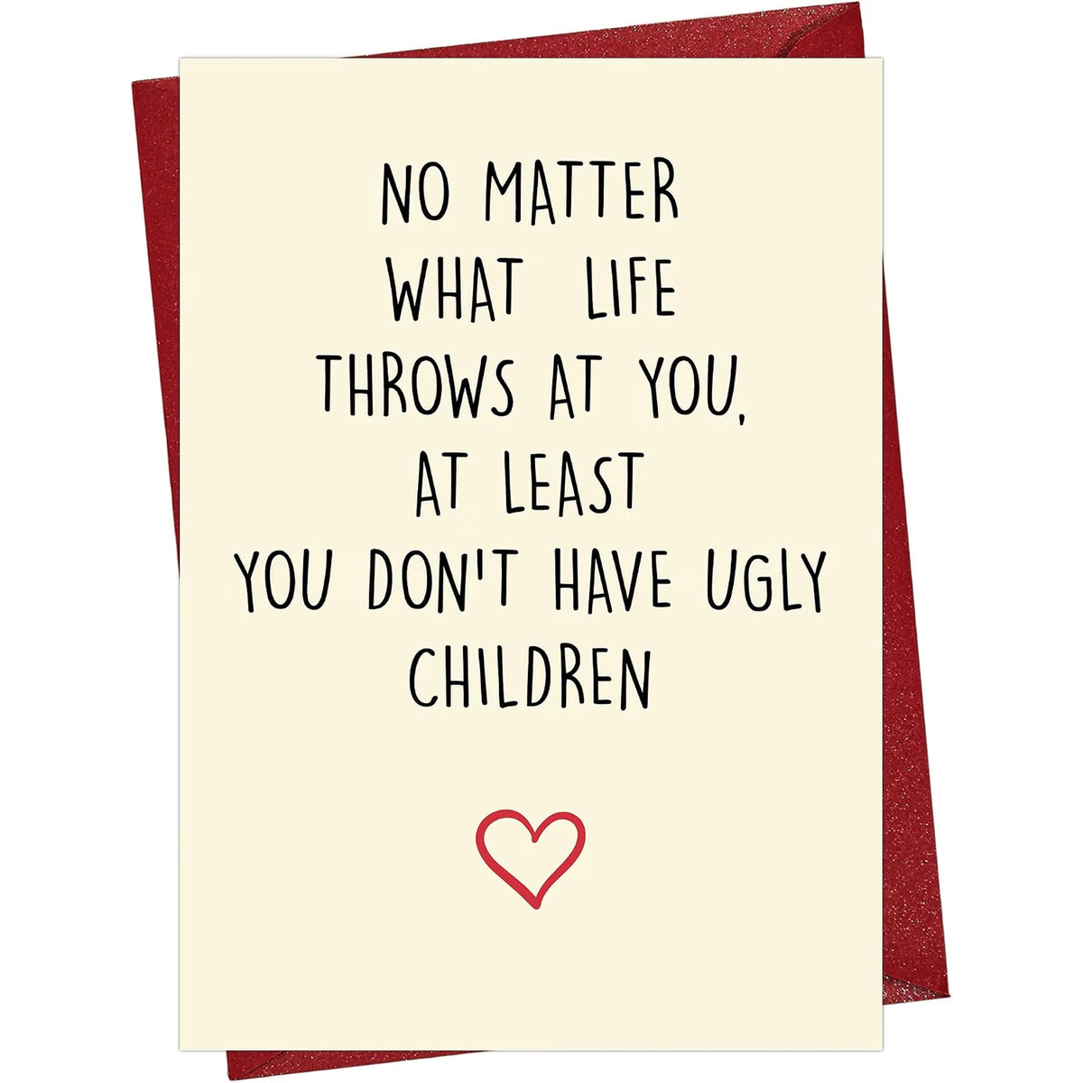 Funny Parent Greeting Card, Blank Inside — front cover and envelope