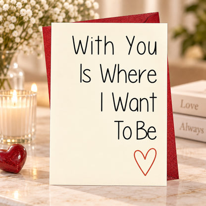 Romantic Love Greeting Card with Red Envelope — card in a gift setting