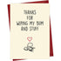 Funny Thank You Card from Son or Daughter with Red Envelope — front cover and envelope
