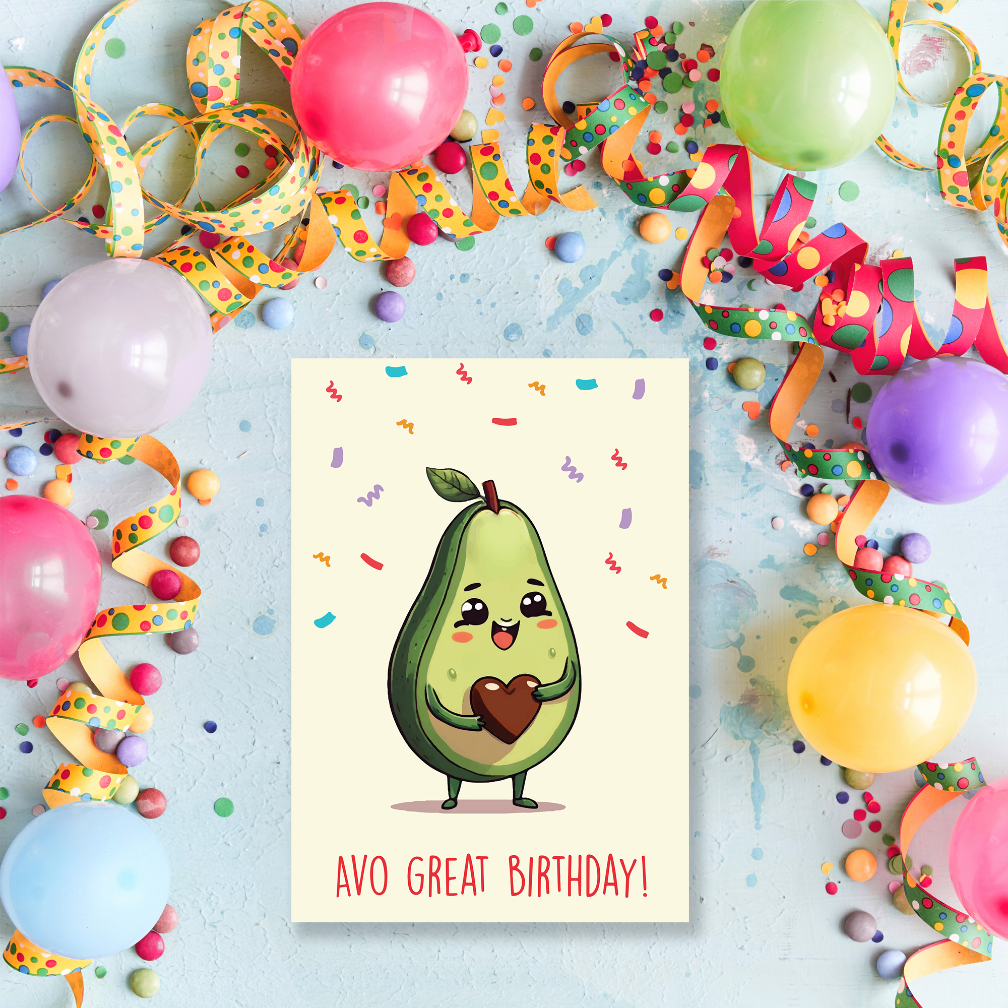 Cheerin Avocado Birthday Card