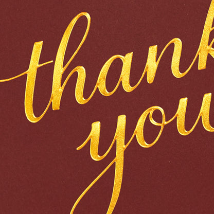 Cheerin 24 Pack Red Thank You Cards With Envelopes Set - Elegant Gold Foil Thank You Notes for Wedding, Birthday and Business