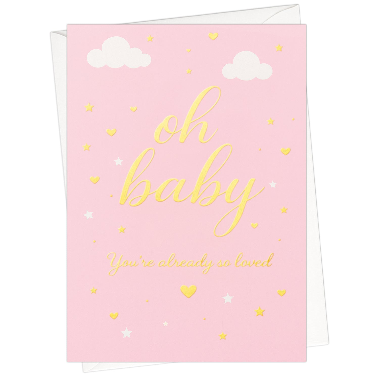 Cheerin Pink Baby Shower Cards for Girl with Envelope - Cute &