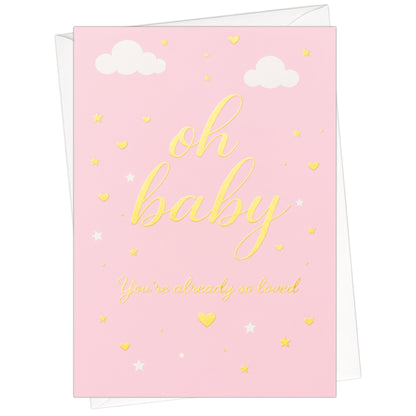 Cheerin Pink Baby Shower Cards for Girl with Envelope - Cute &