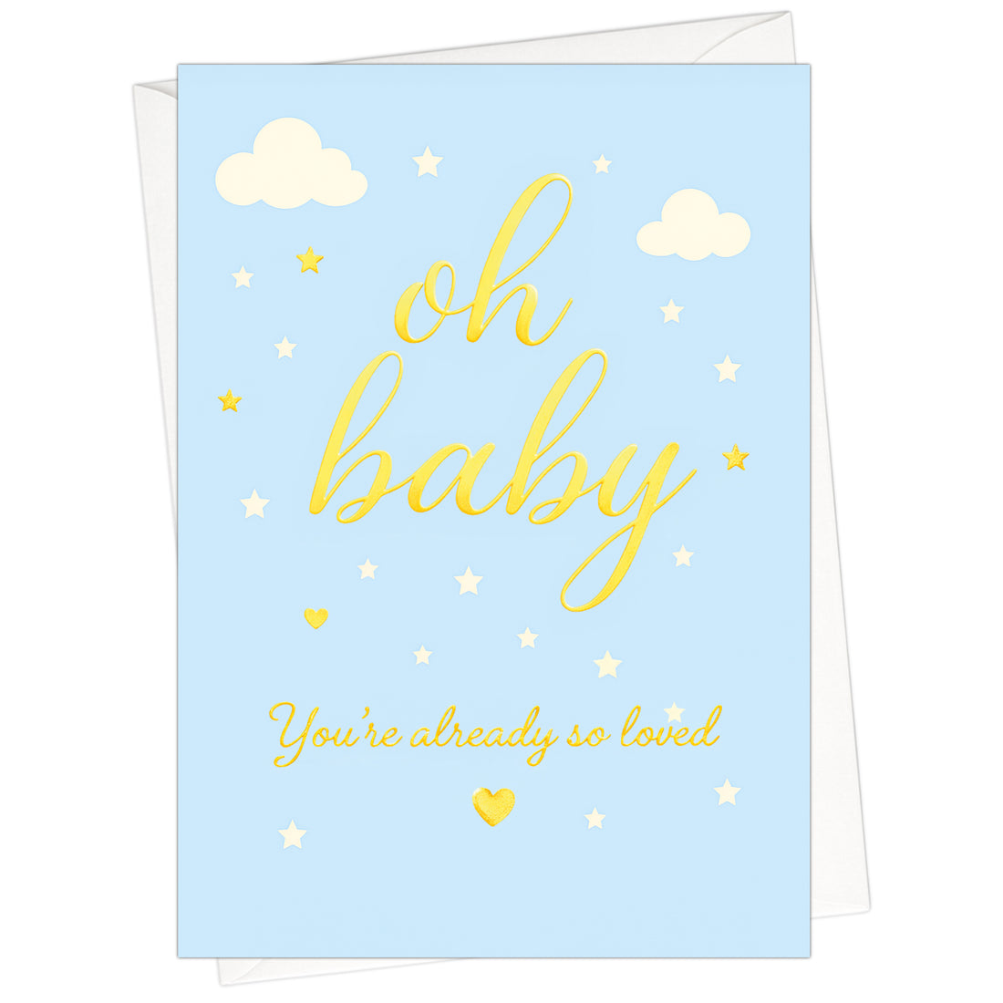 Cheerin Blue Baby Shower Cards for Boy with Envelope - Cute &