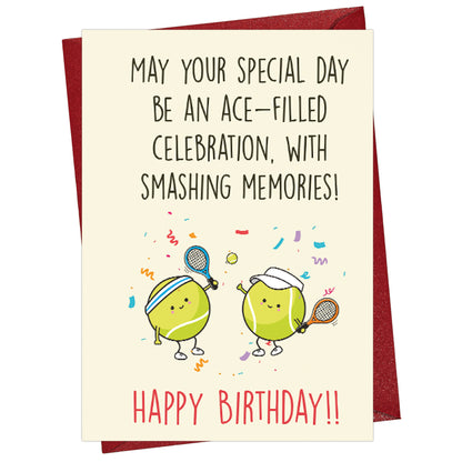 Cheerin Tennis Birthday Card