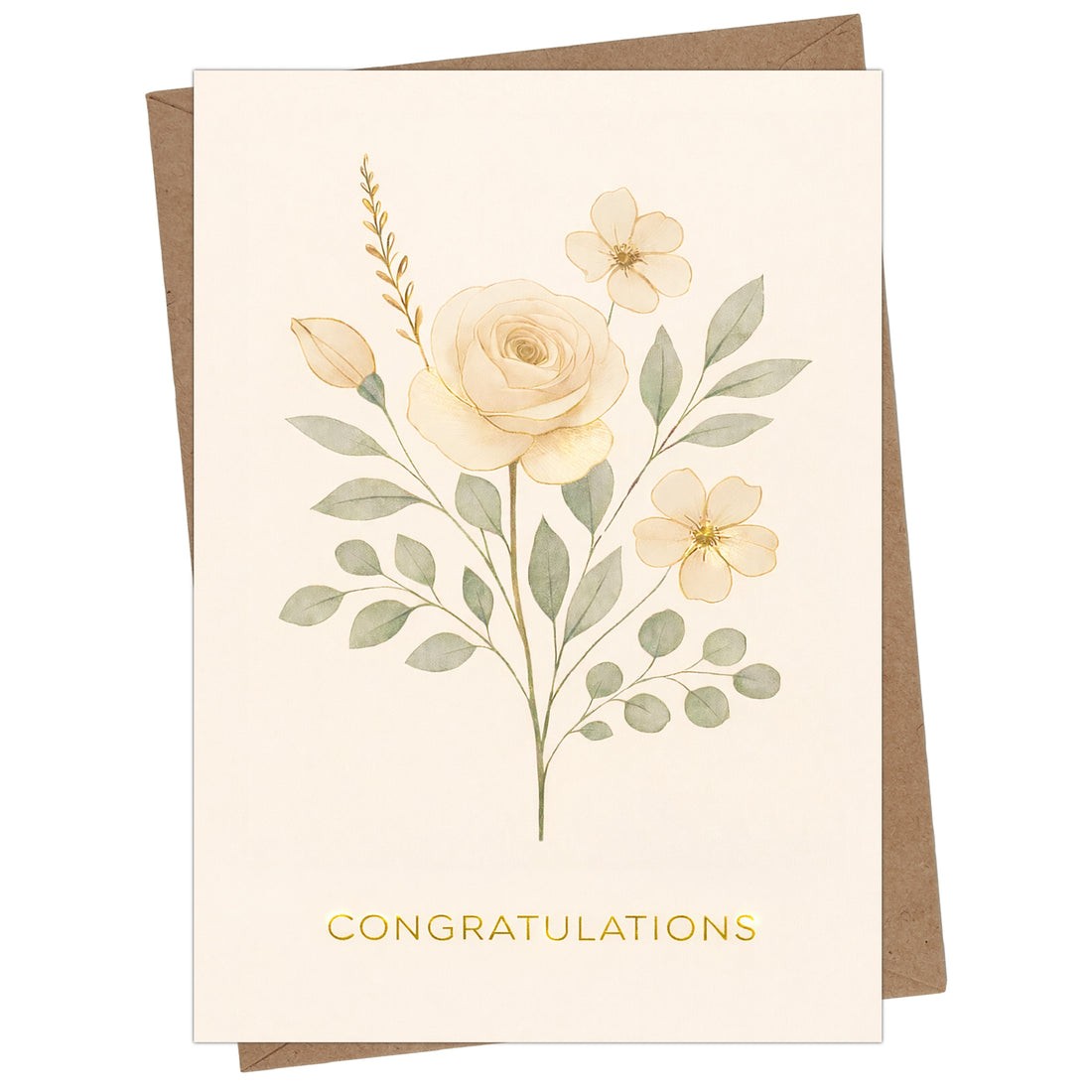 Wedding Cards with Envelope - Floral Wedding Card for Bride and Groom