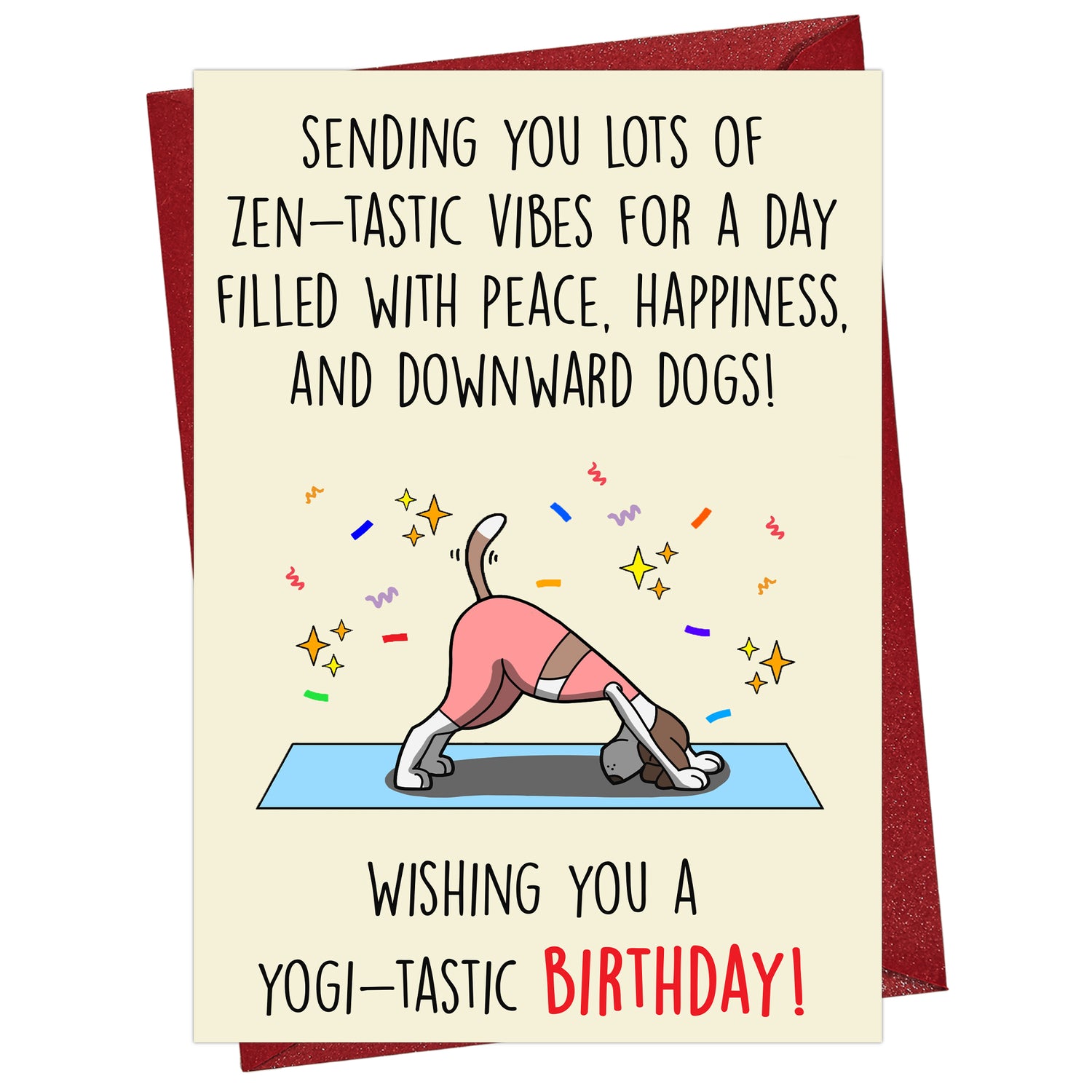 Cheerin Yoga Birthday Card