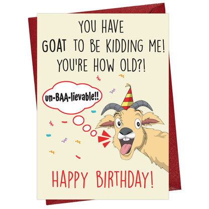Cheerin Goat Birthday Card