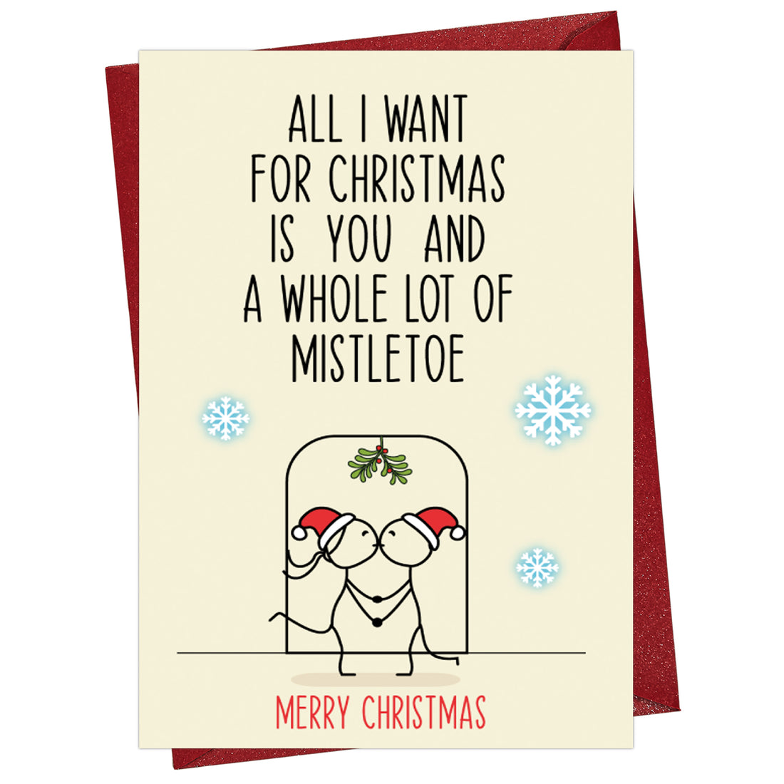 Cheerin Lots Of Mistletoe Christmas Card