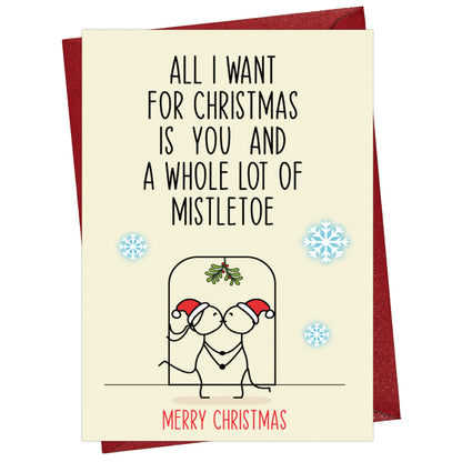 Cheerin Lots Of Mistletoe Christmas Card